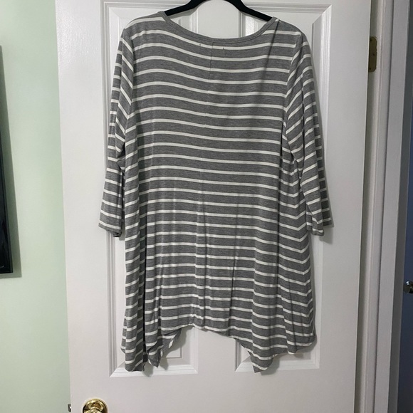 Grace Elements Gray Striped Shirt - Picture 6 of 6